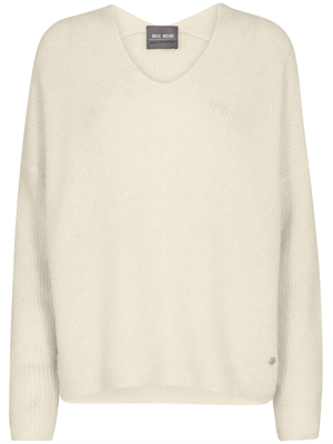 Mos Mosh Thora V-Neck Strik, Ecru
